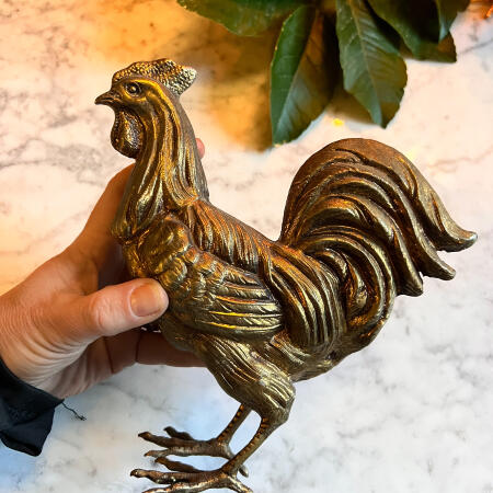 Rooster sculpture, bronze, gilding, France, 20th century