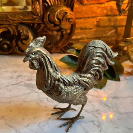 Rooster sculpture, bronze, gilding, France, 20th century