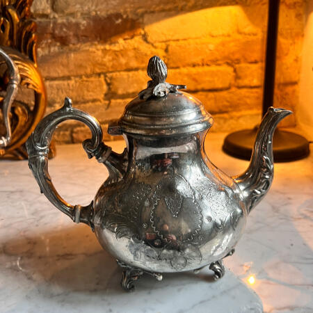 Teapot 1000 ml cupronickel silver plated late 19th century England