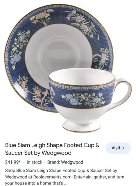 Чайная пара Wedgwood набор 6 пар, Англия