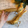 Paired sculptures of pheasants set of 2 pieces gilded bronze 20th century France