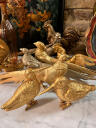 Paired sculptures of pheasants set of 2 pieces gilded bronze 20th century France