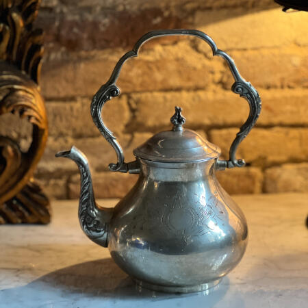 Teapot 1500 ml cupronickel silvering early 20th century England