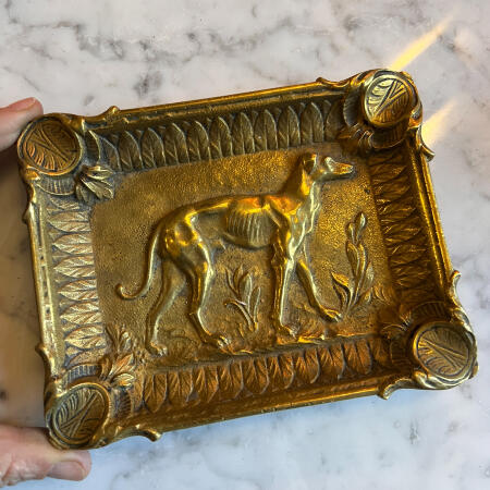 Ashtray Italian greyhound brass