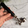 Meat clamps, black cow horn and silver-plated, France, 1900s, set of 2