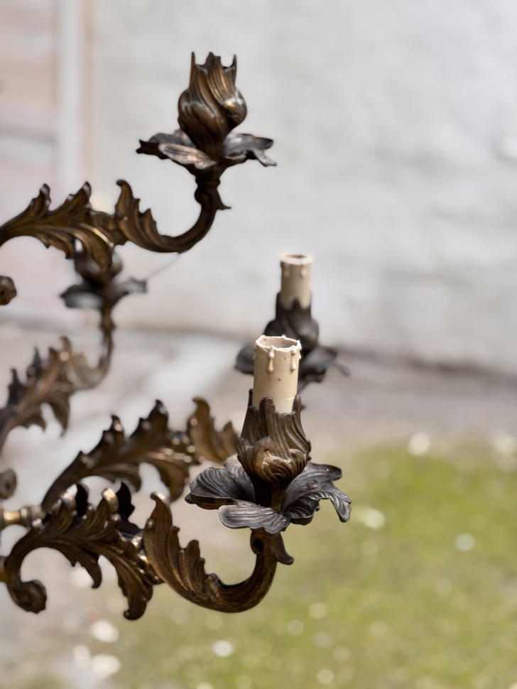 Люстра из позолоченной бронзы, Италия, середина XX века