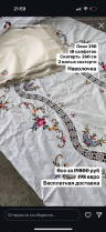 Set of textile with oval tablecloth 