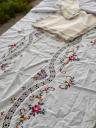 Set of textile with oval tablecloth 