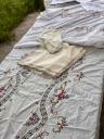Set of textile with oval tablecloth 