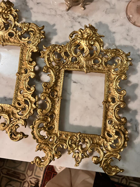 Brass picture frames rococo style France