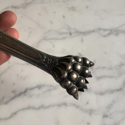 Tongs, silver plated, France, early 20th century, length 15 cm