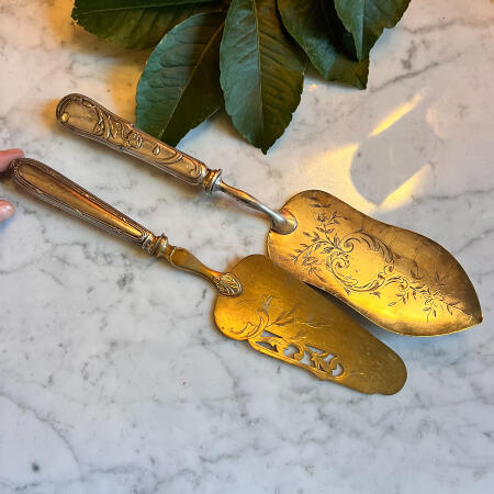 Spatula with silver handle and gilding, France