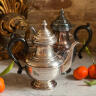 Teapot Coffee pot dark color 1200 ml cupronickel silver plated mid 20th century Italy