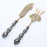 SERVING CUTLERY, 2 pieces, metal with silver handle