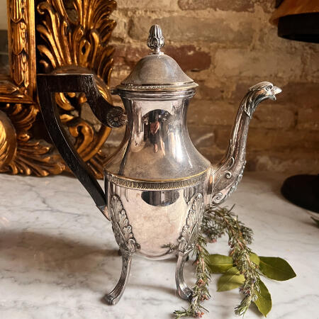 Kettle Coffee pot Water vessel 1000 ml silver plated France