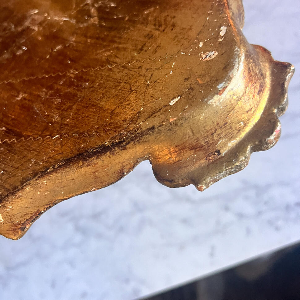 Поднос, расписное дерево с позолотой, 43×29 см, Италия, 1950-е гг.