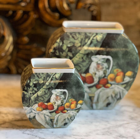 Vase set of 2 porcelain Goebel Paul Cezzane Nature morte avec cruche à fleurs Germany