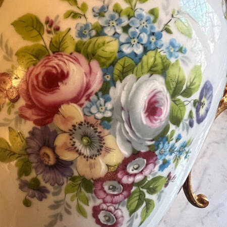 Vase with lid Limoges hand painted France