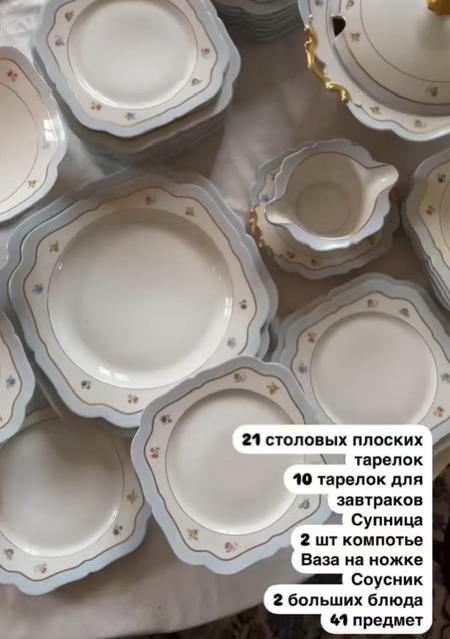 Set of 41 plates blue