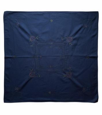  Винтажная нуарная скатерть с вышивкой, upcycle, авторское крашение