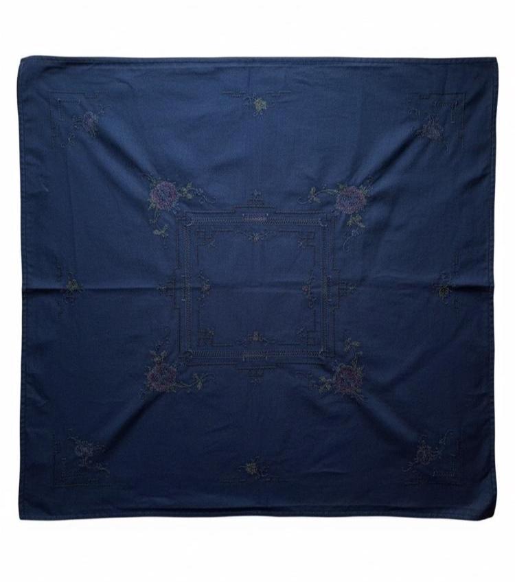  Винтажная уарная скатерть с вышивкой, upcycle, авторское крашение