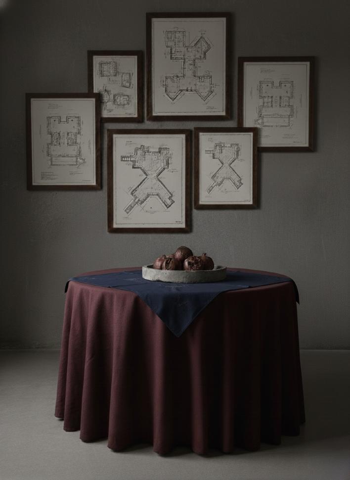  Винтажная нуарная скатерть с вышивкой, upcycle, авторское крашение