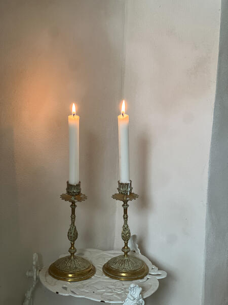 Candelabra, set of 2, brass, France, 19th century.