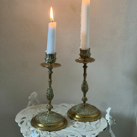 Candelabra, set of 2, brass, France, 19th century.