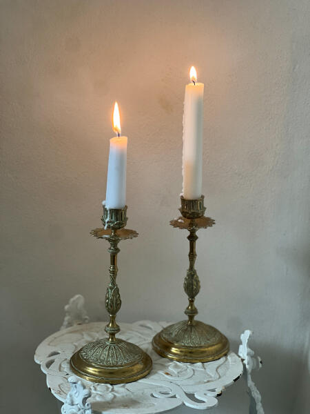 Candelabra, set of 2, brass, France, 19th century.