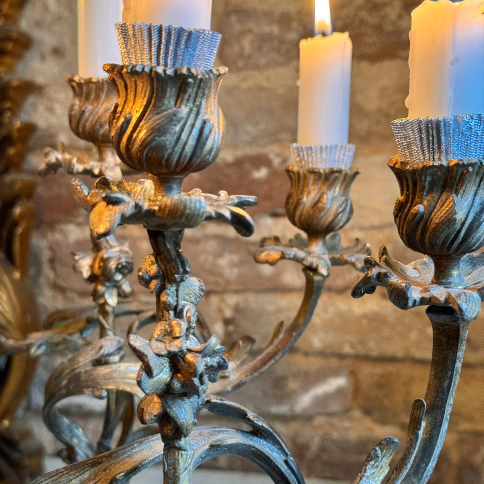 Pair of candelabra, gilt bronze, France, circa 1880–1900