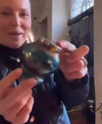 Set of rose bowl, creman glases and latter glases 4 ps