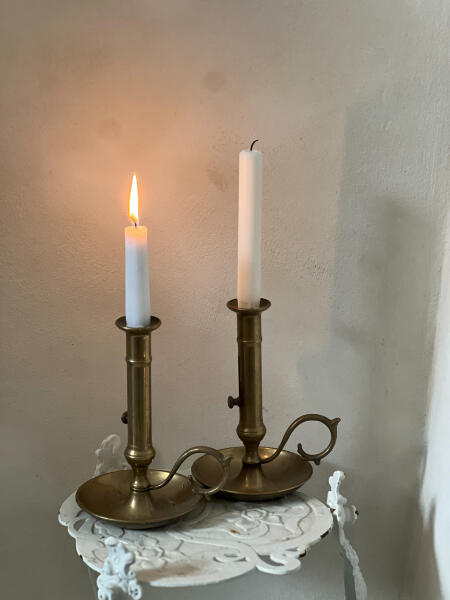 Candlestick, set of 2 pcs, Brass, France, 20th century.