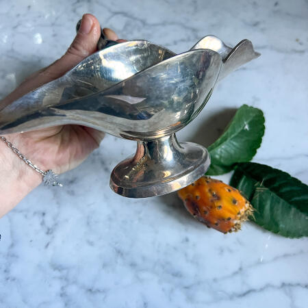 Sauce boat silver plated with bakelite handle England