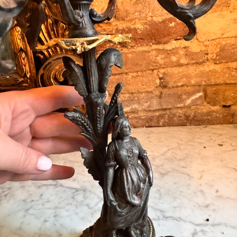 Канделябр, патинированная и позолоченная бронза, Франция, около 1870–1890 гг.