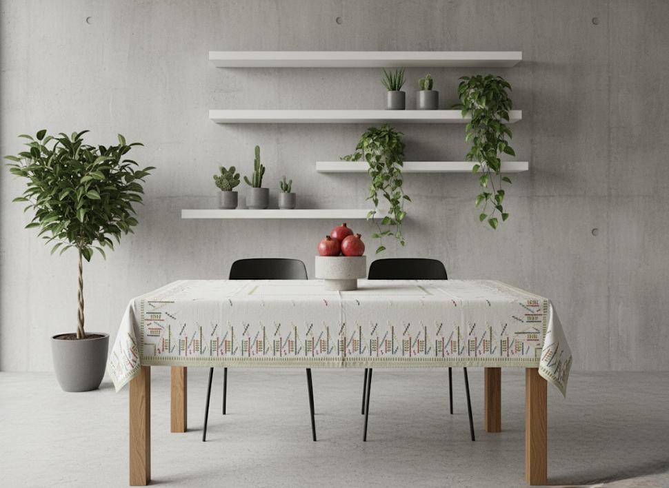 Очень редкая скатерть с кармашками и модернистской вышивкой