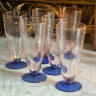 Set of 6 glasses, tall cocktail handblown, Italy