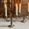 Candlestick, set of 2, Brass, France, late 19th century.