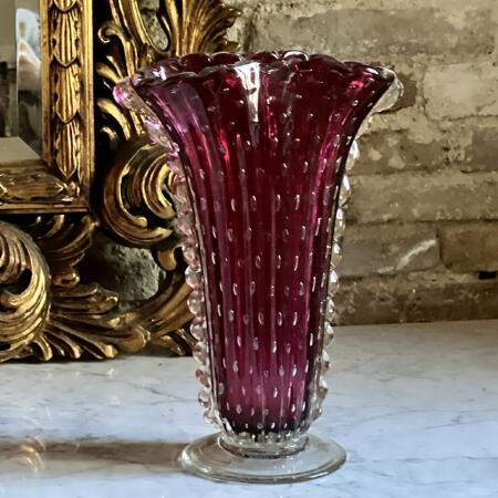 Barovier & Toso Murano vase with gold flecks Italy