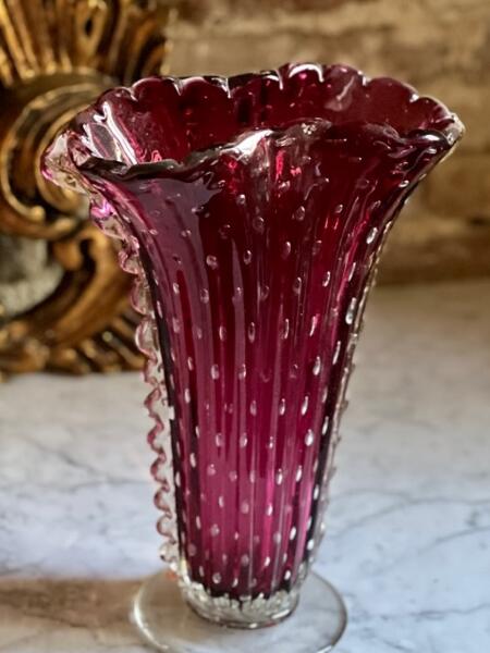 Barovier & Toso Murano vase with gold flecks Italy