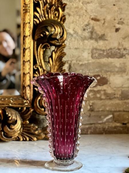 Barovier & Toso Murano vase with gold flecks Italy