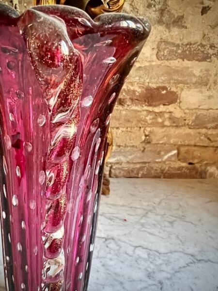 Barovier & Toso Murano vase with gold flecks Italy