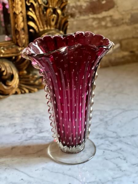 Barovier & Toso Murano vase with gold flecks Italy