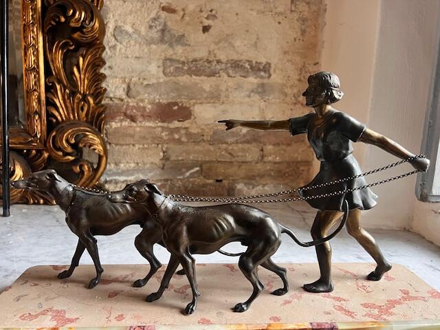 Скульптура Жоржа Максима, сплав и мрамор, Франция, около 1920-х гг.