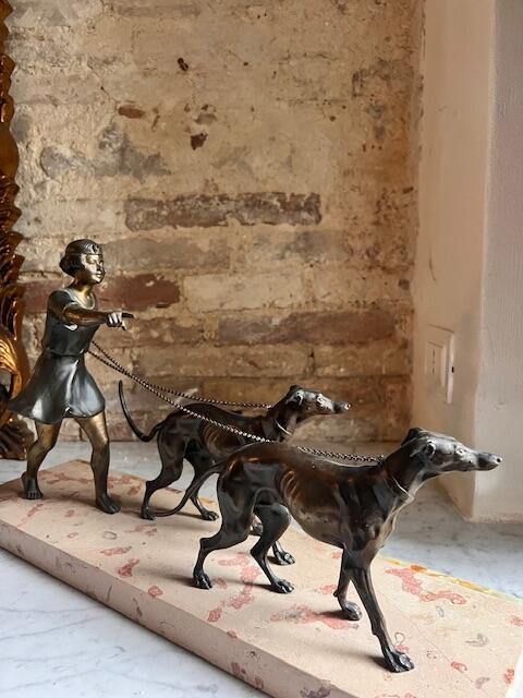 Скульптура Жоржа Максима, сплав и мрамор, Франция, около 1920-х гг.