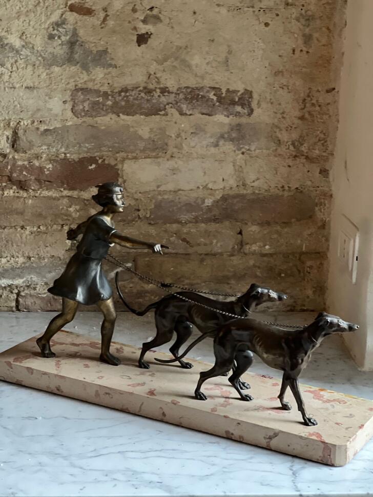 Скульптура Жоржа Максима, сплав и мрамор, Франция, около 1920-х гг.