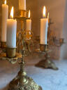 Candlestick, set of 2, Brass, France, late 19th century.