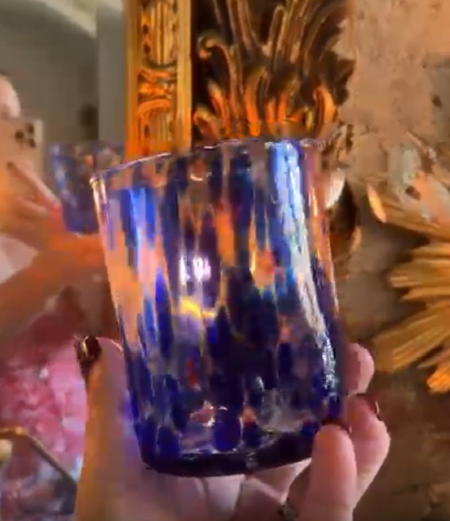 Set of 4 blue murano classes 