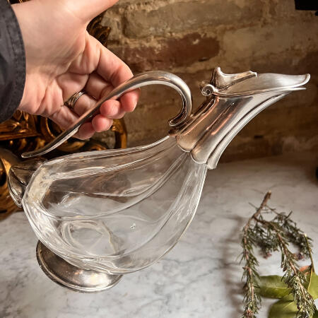 Jug decanter with metal lid, Italy markdown 