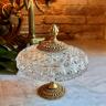 Vase with lid crystal glass and gilding Italy