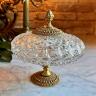 Vase with lid crystal glass and gilding Italy